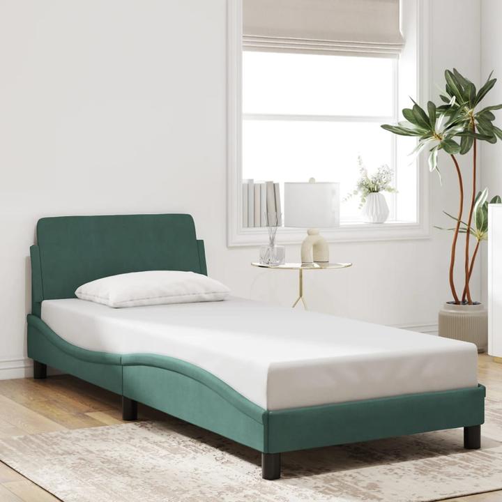 Actual product image VidaXL Bed frame with velvet headboard (90 x 200 cm)