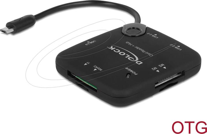 Delock USB type A, Micro USB type B, SD / SDHC / Micro SD / M2 / MS, FAT32 (Micro USB)