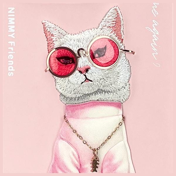 Actual product image Nimmy case iPhone 16 Pro 6.3" pink Glasses Cool Cat (Apple iPhone 16 Pro)