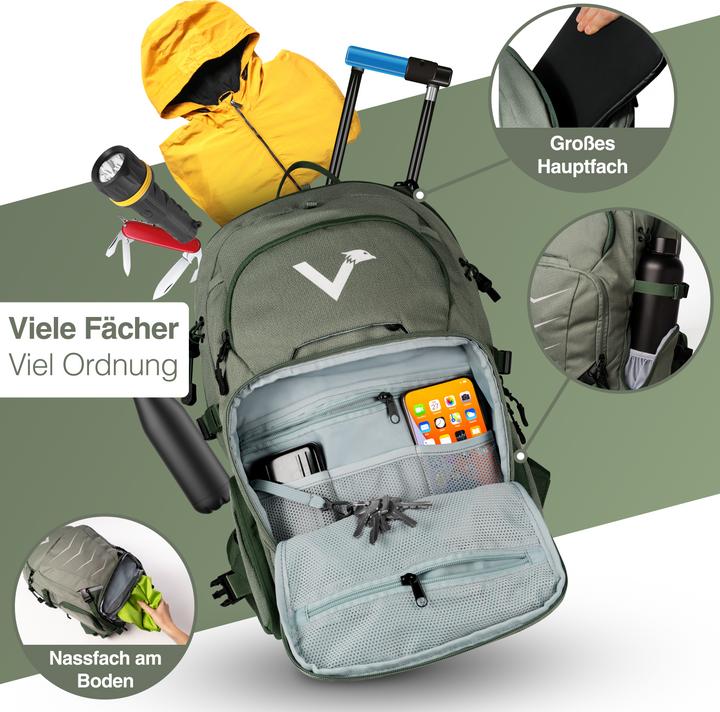 Produktbild Valkental Explorer V22 - Outdoor Rucksack mit integrierter Sling Bag (22 l)