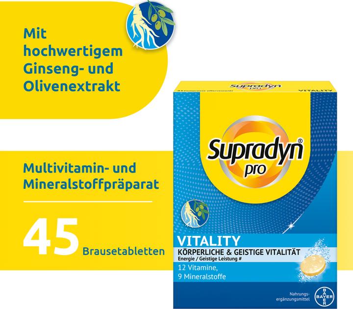 Image du produit Supradyn pro Vitality (45 pièce(s), Comprimé effervescent)