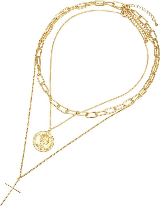 Immagine prodotto Lulu & Jane Croce da donna/moneta in lega d'oro giallo 49,0 cm di base + 5,0 cm di estensione - 29385 (Lega metallica, 49 - 54 cm)