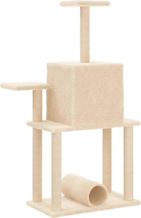Actual product image VidaXL Kratzbaum mit Sisal-Kratzsäulen Creme 122 cm,Farbe (122 cm, Cream)