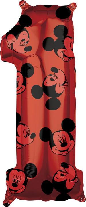 Image du produit Magni Ballon en plastique numéro 1 Mickey Mouse rouge (5 x)