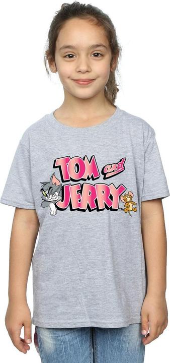 Actual product image Tom & Jerry Girls Gradient Logo Cotton T-Shirt (128)