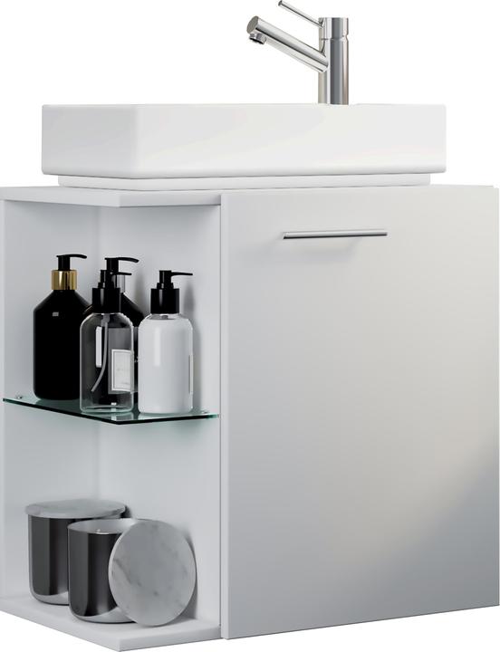 Produktbild VCM 2-tlg Badmöbel Set Gäste WC Gästebad Waschplatz Waschtisch klein schmal Hausa
