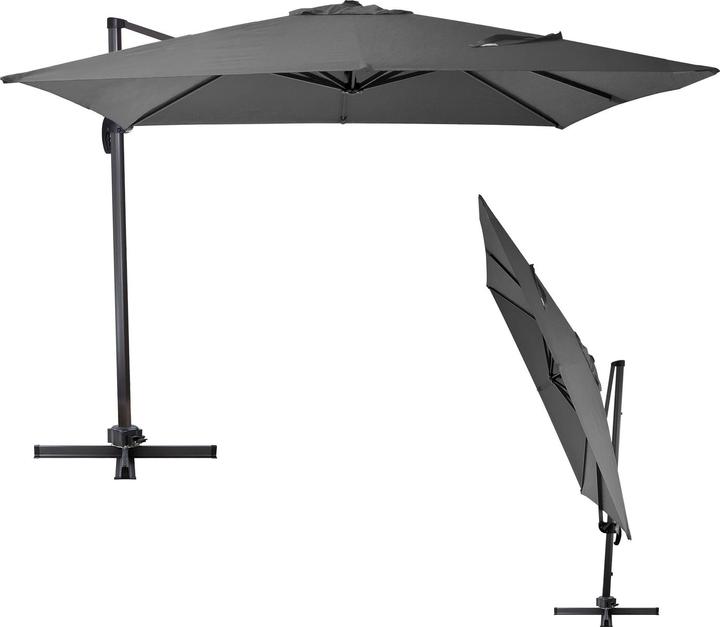 Produktbild Dema Ampelschirm Sonnenschirm Verona Grau XL 340x300x275cm (3 m)