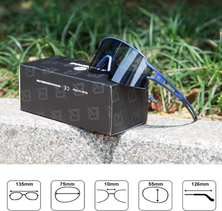 Actual product image Rockbros 10174 photochromic UV400 cycling glasses - blue (Blue)