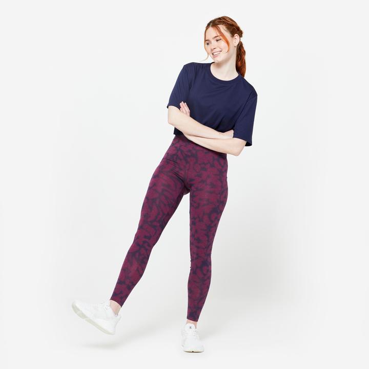 Produktbild Domyos Leggings Damen Slim dehnbar Baumwolle - lila (W30/L31)