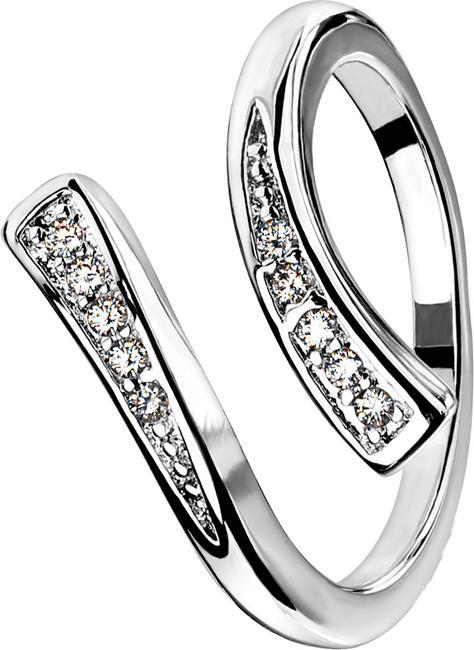Image du produit Star Piercing Bague argent deux bouts avec cristaux (38, Argent 925)