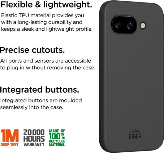 Produktbild Eiger flexibles TPU-Case Grip Case GRS black (Google Pixel 9a)
