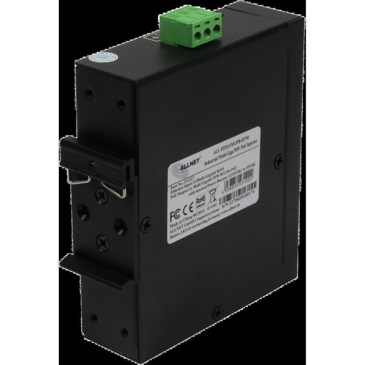 Actual product image Allnet PoE Injector Industrial MultiGigabit - PoE BT with Power Booster (15.4W/30W/90W) - DIN - ALLN (802.3af (PoE), 802.3bt (PoE++), 802.3at (PoE+), 90 W)