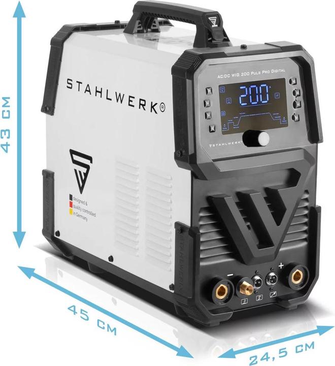 Produktbild Stahlwerk Schutzgas Schweissgerät AC/DC WIG 200 Puls Pro Digital Spot 200 A