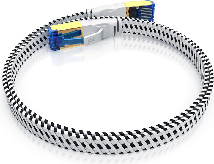 Actual product image Primewire CAT 8 network cable flat cotton jacket - LAN patch cable data cable - flat ribbon cable - (U/FTP, CAT8.1, 0.25 m)