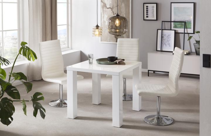 Produktbild SalesFever Esstisch hochglanz weiss (80 x 80 x 76 cm)