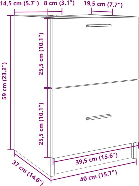 Image du produit VidaXL Meuble sous lavabo (40 x 37 x 59 cm)
