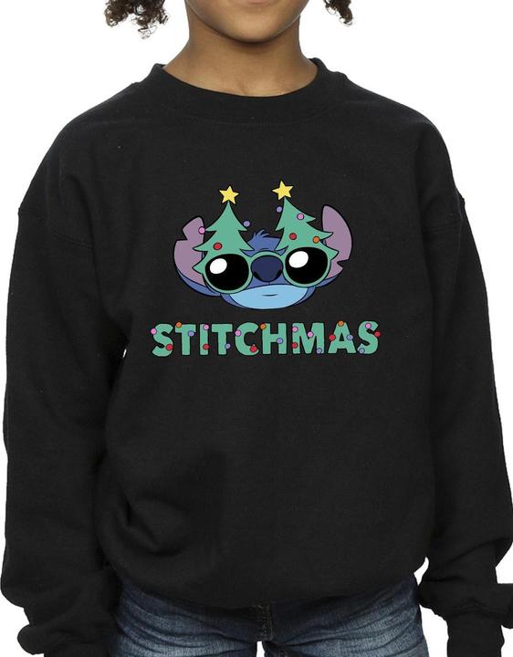 Actual product image Disney Girls Lilo & Stitch Stitchmas Glasses Sweatshirt (128)