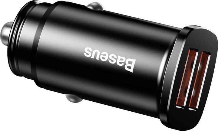 Actual product image Baseus Square metal A+A 30W Dual QC3.0 Quick Car Charger Black