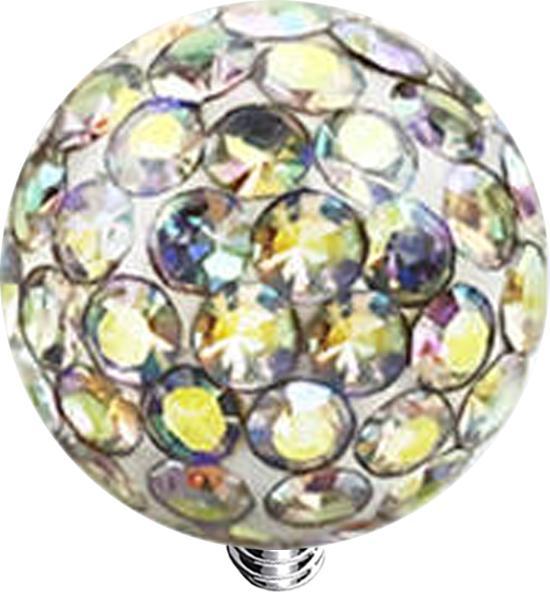 Immagine prodotto Star Piercing Dermal Anchor sfera di cristallo strato protettivo epossidico multicolore (senza ottone, Titanio G23)