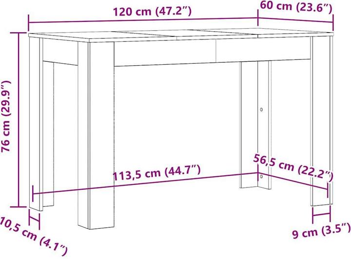 Produktbild VidaXL Ellis (120 x 60 x 76 cm)