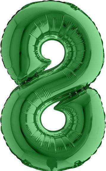 Bigiemme Ballon alu Chiffre "8" Vert