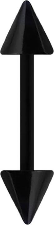 Star Piercing Micro Banane schwarz mit zwei Cones (Bioflex, ohne Messing)