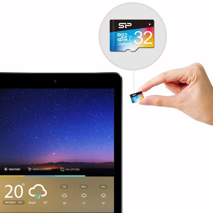 Actual product image Silicon Power Superior - Flash memory card (SD adapter included) (32 GB, microSDHC, U1, UHS-I)