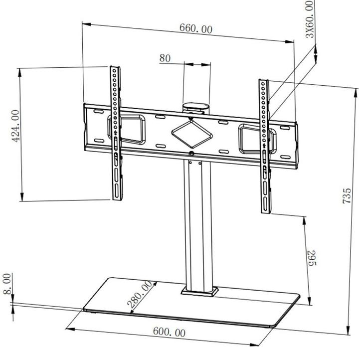 Produktbild Techly Universal Desk Support for TVs (65", 45 kg)