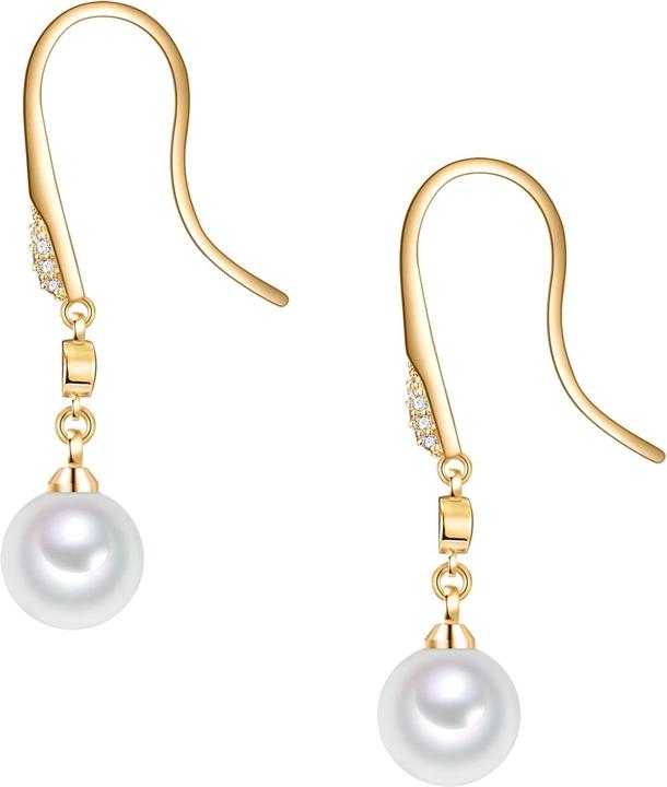 Produktbild Lulu & Jane Damen Messing Glas Muschelkernperle gelbgold - 29493 (Messing)