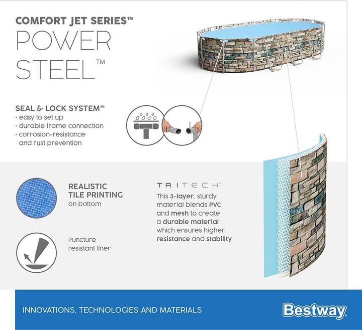 Produktbild Bestway Pool Power Steel Comfort Jet Series Set 610 x 366 x 122 cm (610 x 366 x 122 cm)
