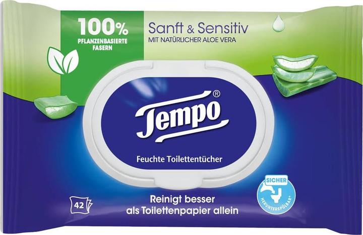 Produktbild Tempo Feuchttücher sanft&sensitiv Aloe Vera (42 Stück)