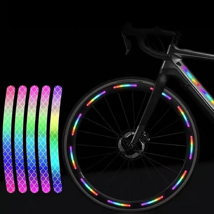 Immagine prodotto Cbx 20 Stück Regenbogen Fahrrad Reflektoren, Reflektierende Streifen für Fahrräder