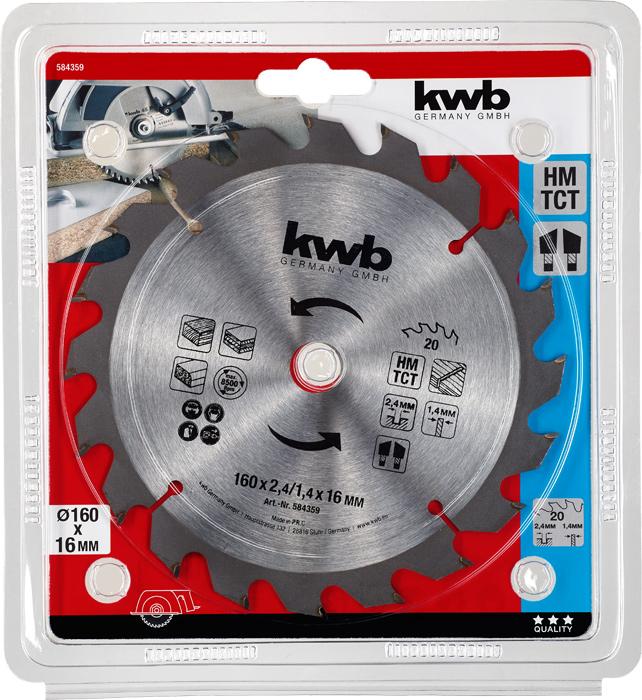 Actual product image kwb 584359 Circular saw blade 160 x 16 mm 1 pc.