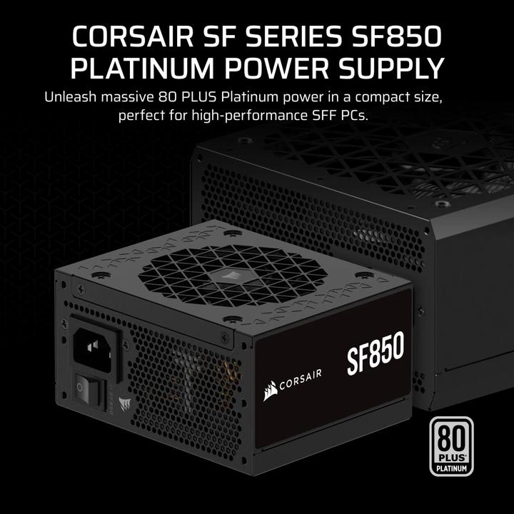 Productafbeelding Corsair SF-serie (2024), SF850, 850 watt, SFX, 80 PLUS Platinum, volledig modulaire voeding (850 W)