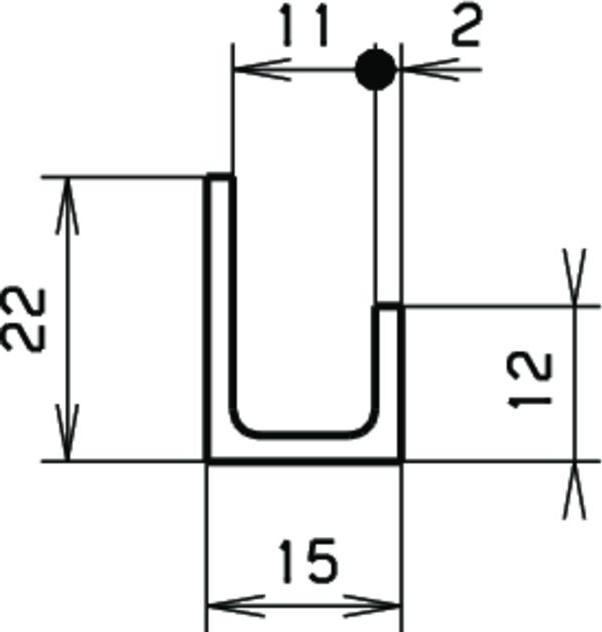 Actual product image U-profile unequal-legged raw aluminium