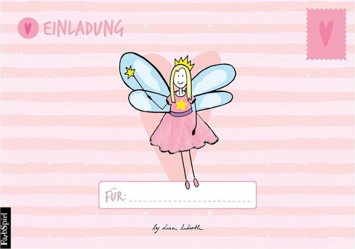 Produktbild 12 Einladungskarten Geburtstag Mädchen (Feen). Handgemachte Einladungskarten Kindergeburtstag incl. (A6, Kariert, Harter Einband)