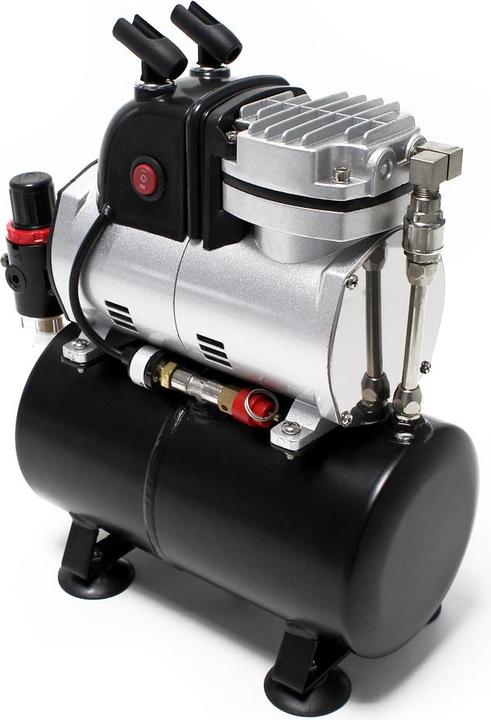 Produktbild Wiltec Airbrush Kompressor AF189 Lufttank Wasserabscheider Druckminderer Manometer