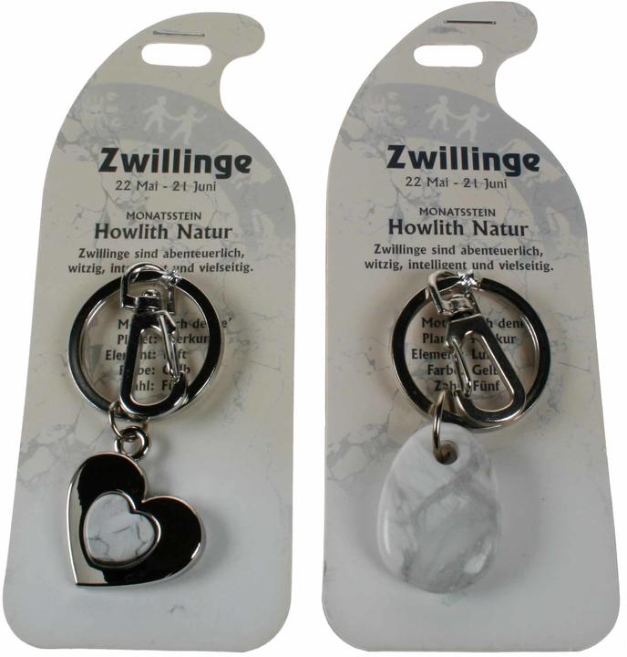 Actual product image Roost Keychain twin G263 Howlith natural 2 motifs ass. (Howlith we)