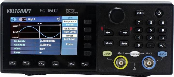 Produktbild Voltcraft FG-1602 Funktionsgenerator netzbetrieben 1 µHz - 60MHz 2-Kanal Arbiträr