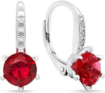 Actual product image Brilio Silver - Beautiful silver earrings with red zircons EA430WR