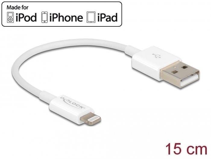 Immagine prodotto Delock Cavo di ricarica USB per iPhone 15 cm bianco (0.15 m, USB 2.0)