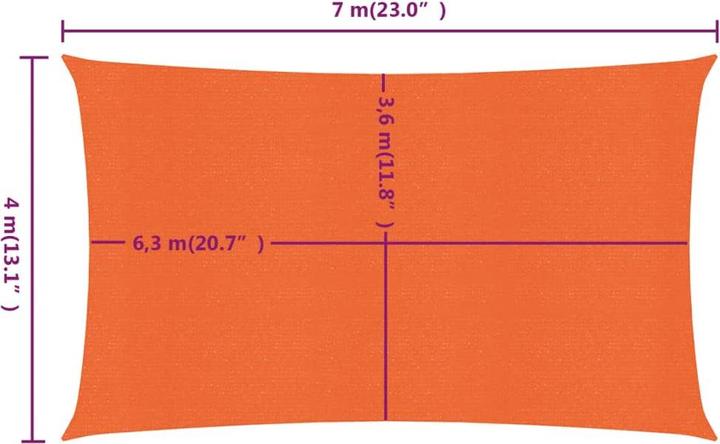 Actual product image VidaXL Sonnensegel 160 g/m² Rechteckig HDPE (4 x 7 m)