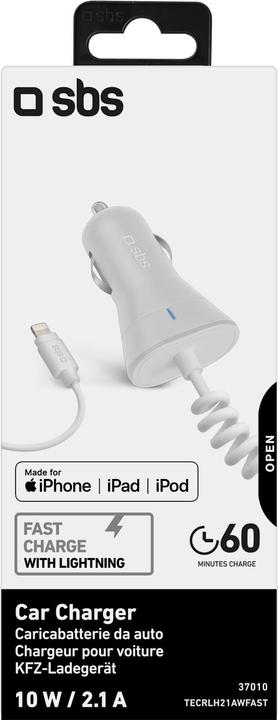 Produktbild SBS Auto-Akkuladegerät mit Lightning-Stecker für iPhone, iPad und iPod
