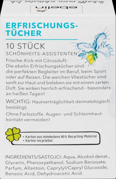 Produktbild dm ebelin Erfrischungstücher Citrusduft (Reinigungstücher)