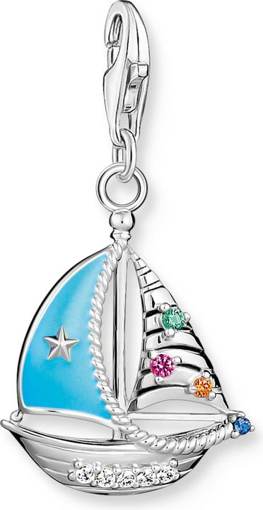 Thomas Sabo Charm-Anhänger Türkises Segelboot Silber (925er Silber, Emaille)