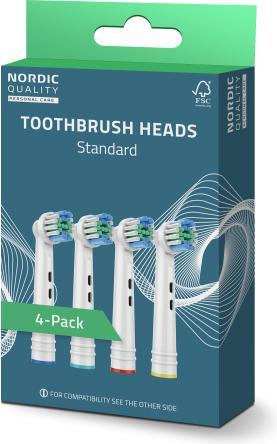 Immagine prodotto Nordic 2270009 testina dello spazzolino 4 pezzi Blu, Bianco (4 x)