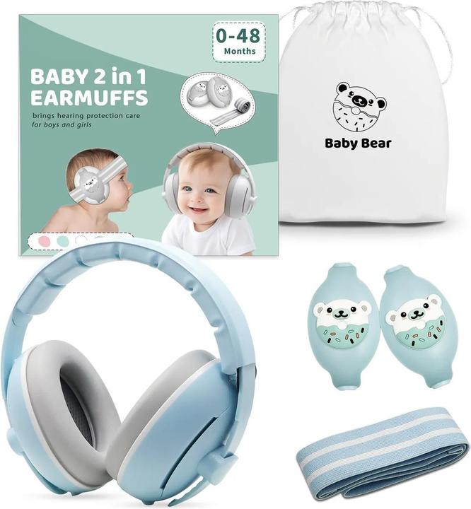 Produktbild Swissdetector Baby Earmuff - 2 in 1 - 0-48 Monate - Blau