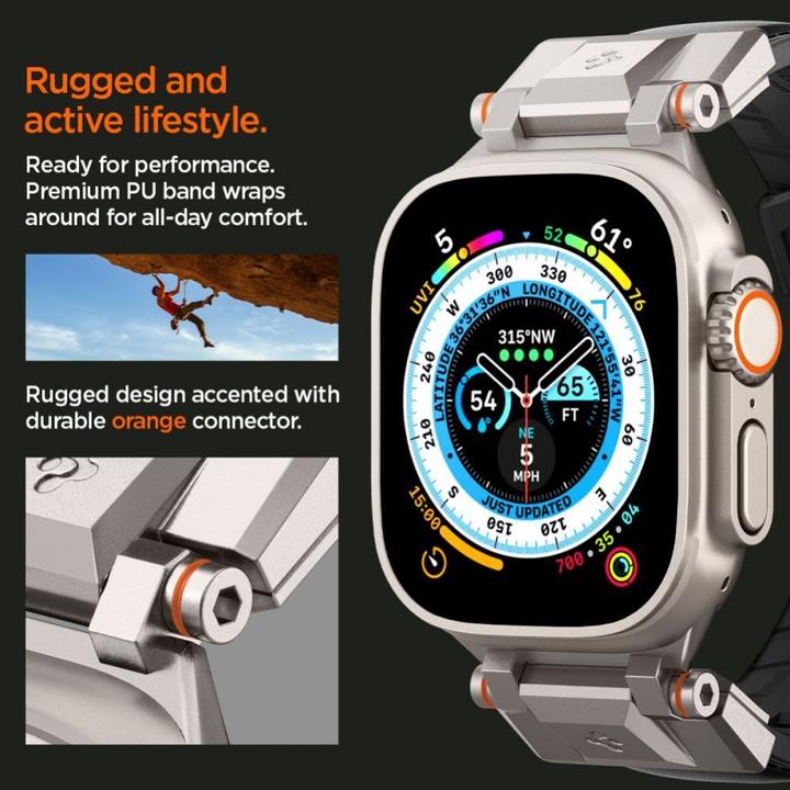 Actual product image Spigen DuraPro Armor PU Apple Watch (49mm) Band (Polyurethane (PU), Thermoplastic polyurethane (TPU))