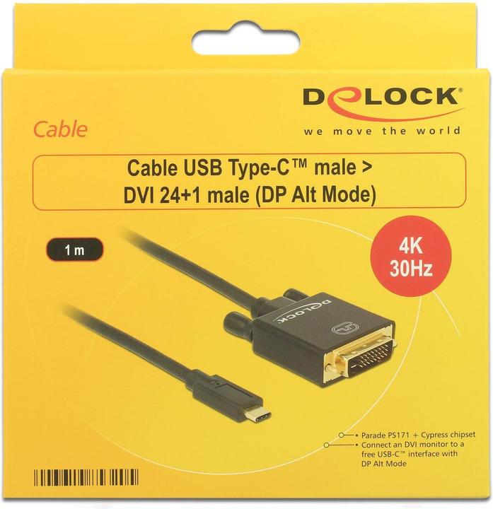 Produktbild Delock USB Typ C — DVI (1 m, DVI, USB Typ C)