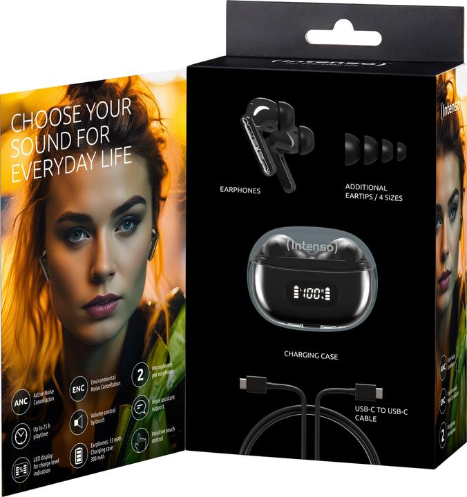 Actual product image Intenso Buds / Earphone Plus T310AE Black (ANC, 25 h, Wireless)
